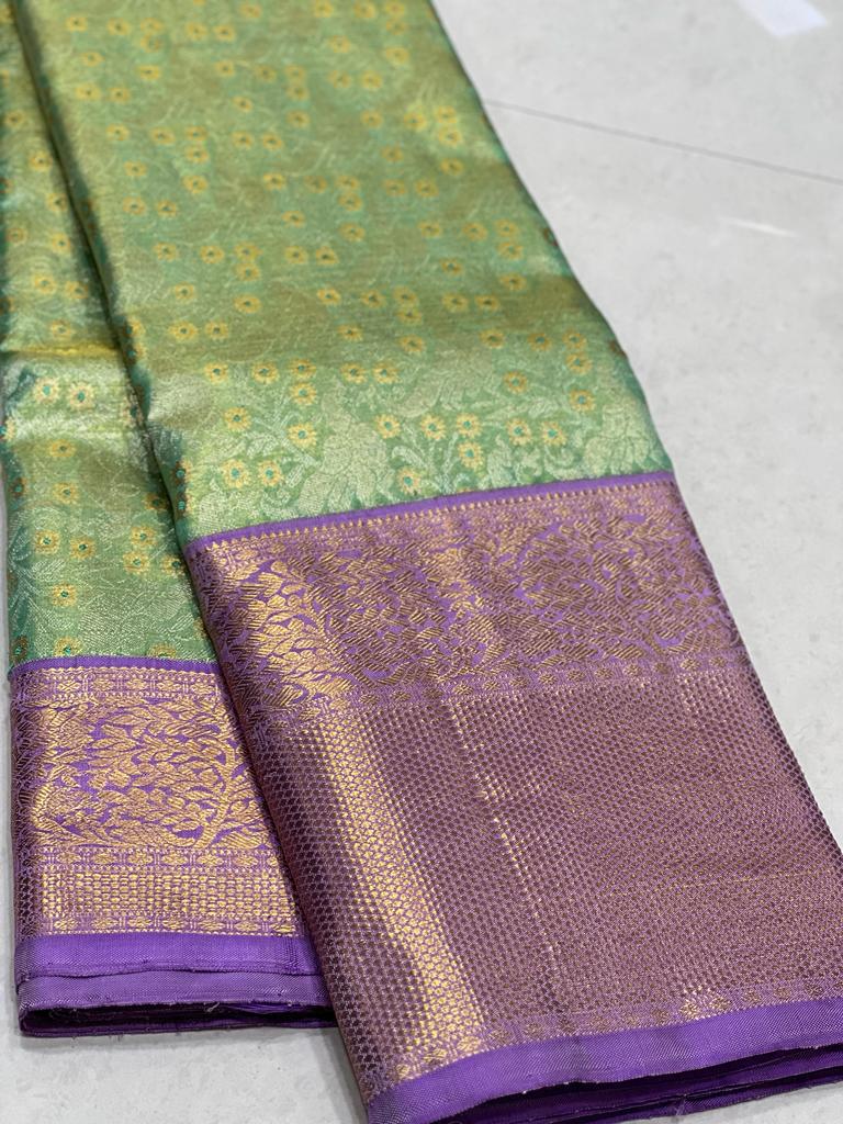 GREEN /  LAVENDER  PINK  KANCHI SAREES