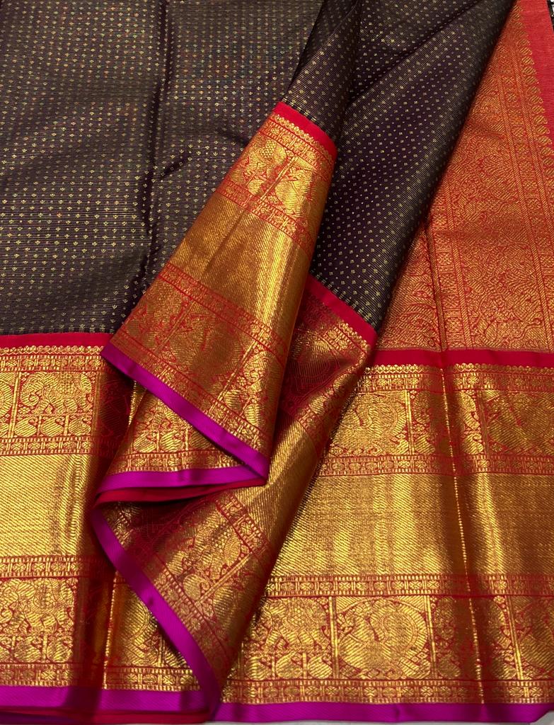 BROWN / RED  KANCHI SAREES