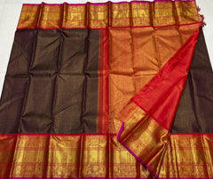 BROWN / RED  KANCHI SAREES