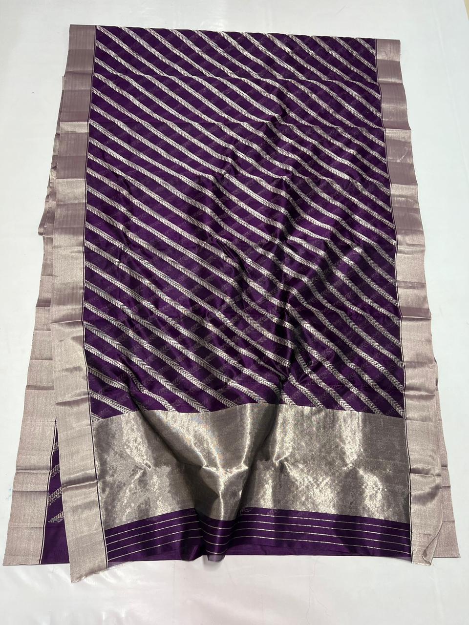 PURPLE CHANDERI SAREE