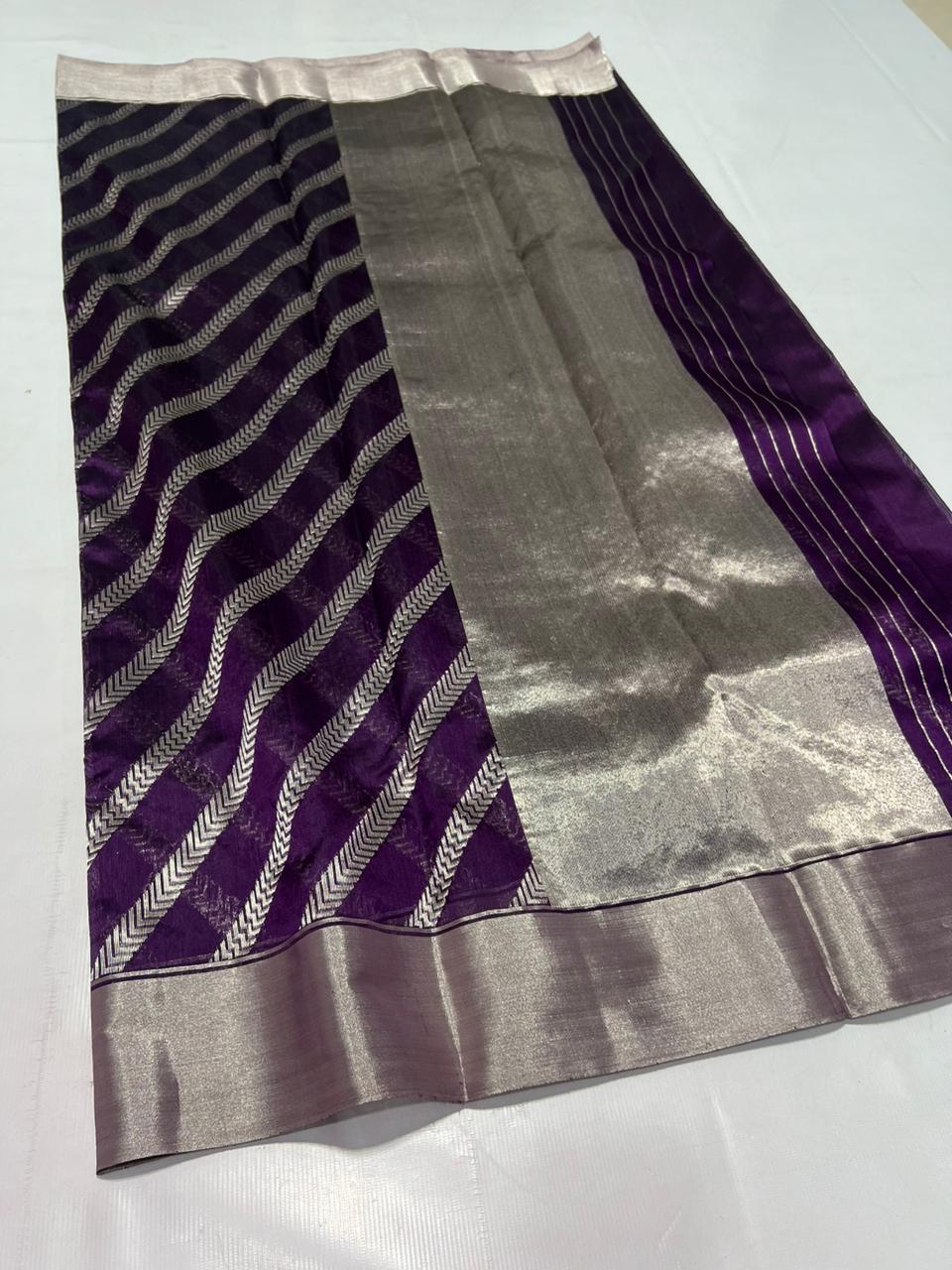 PURPLE CHANDERI SAREE