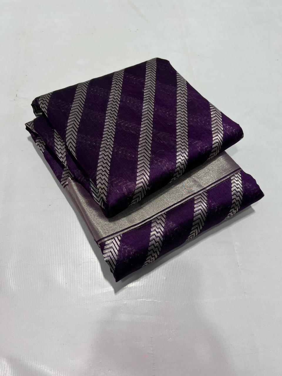 PURPLE CHANDERI SAREE