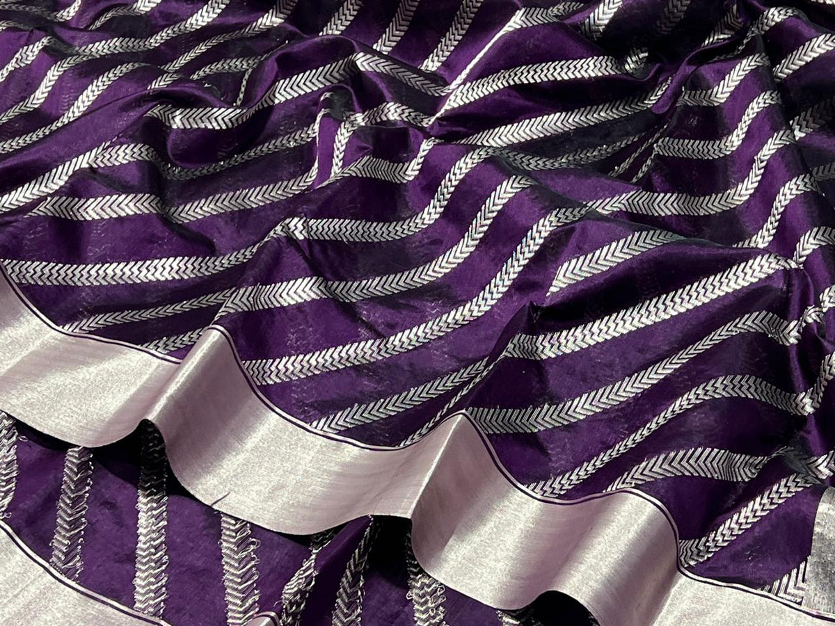 PURPLE CHANDERI SAREE