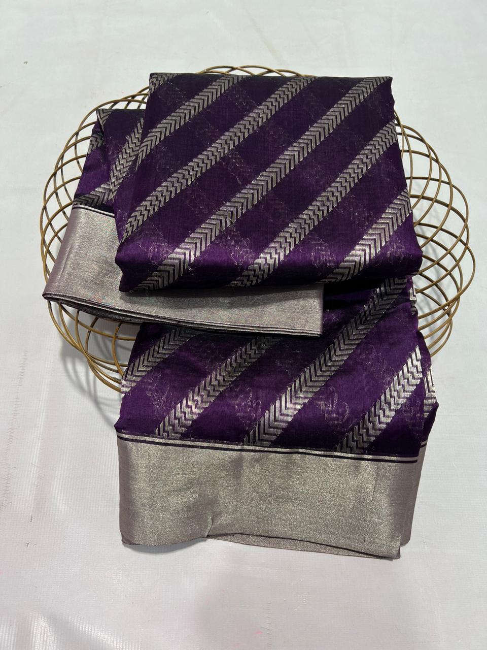 PURPLE CHANDERI SAREE