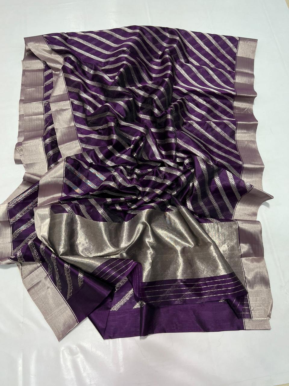 PURPLE CHANDERI SAREE