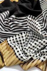 BLACK AND WHITE CHANDERI SAREE