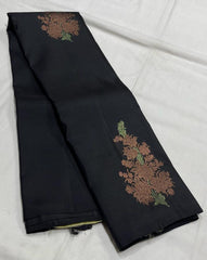 BLACK BORDERLESS SAREES