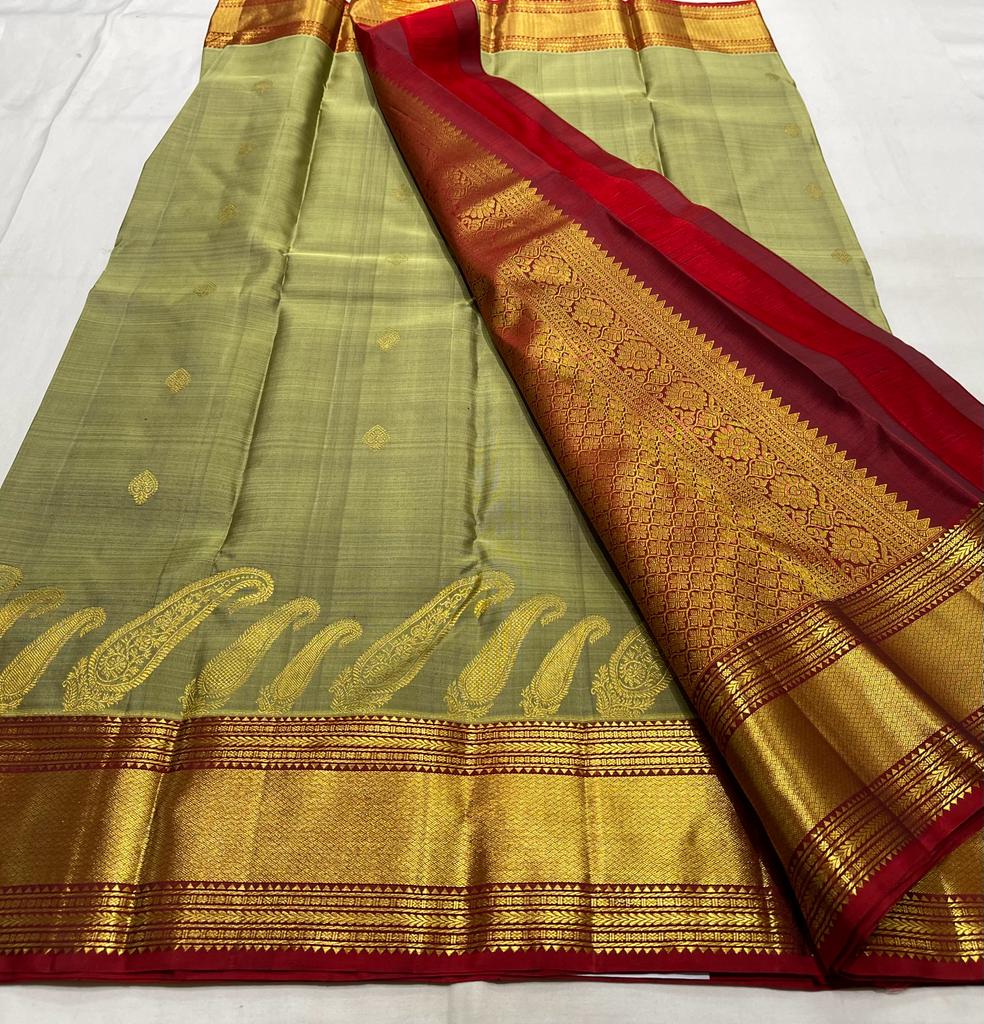 DARK GREEN KANCHI SAREES