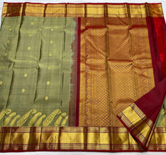 DARK GREEN KANCHI SAREES