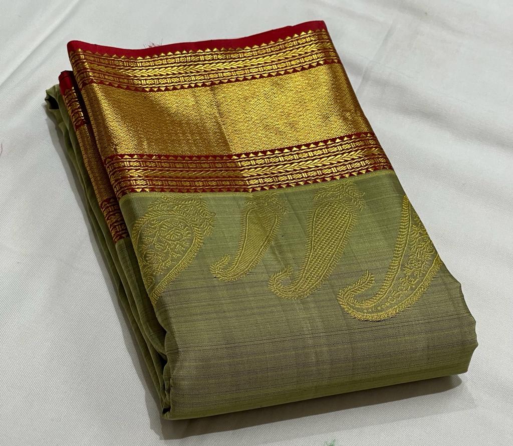 DARK GREEN KANCHI SAREES