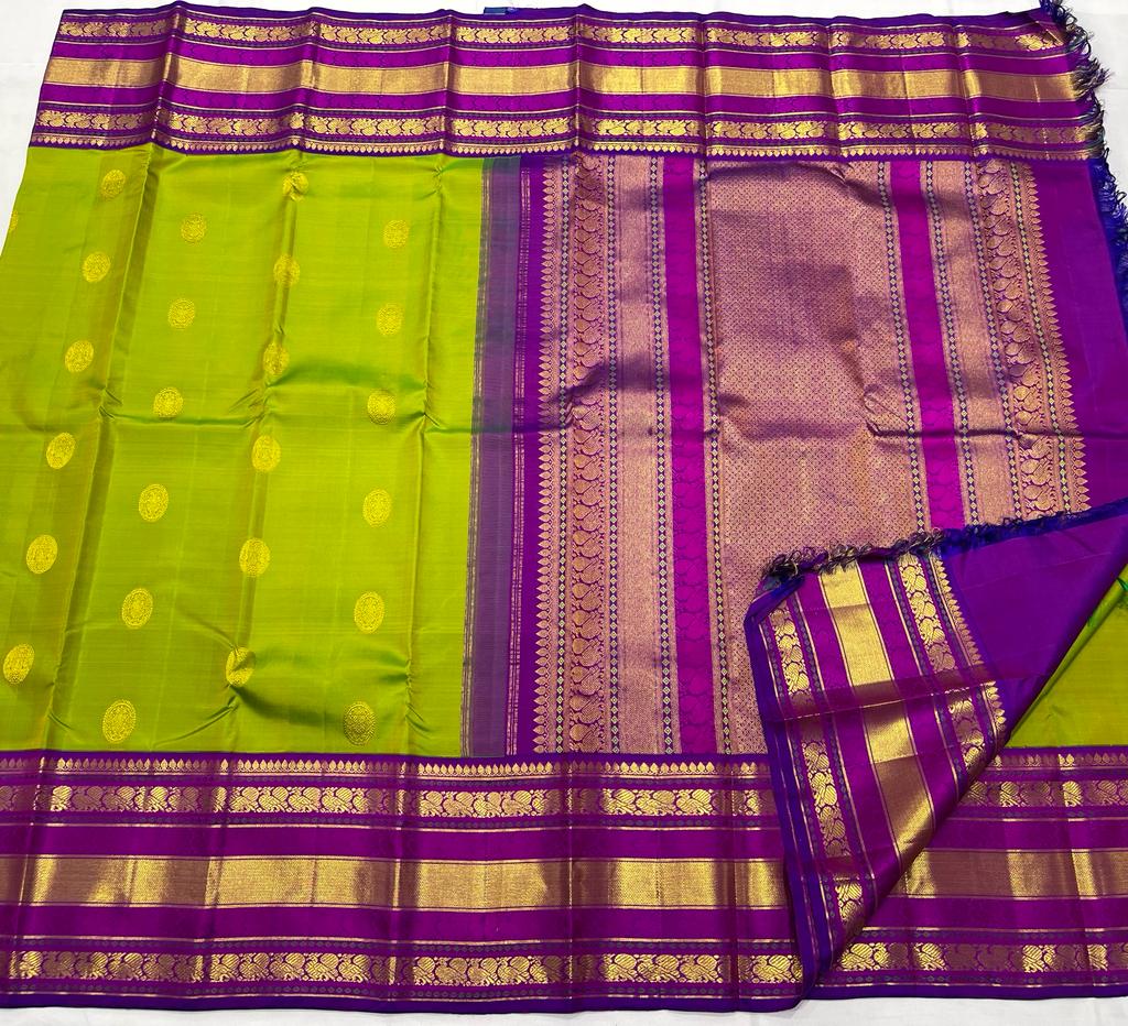 GREEN / PURPLE  KANCHI SAREES