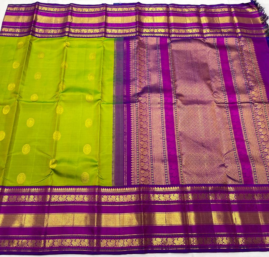 GREEN / PURPLE  KANCHI SAREES