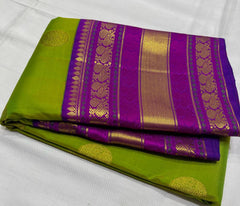 GREEN / PURPLE  KANCHI SAREES