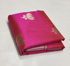 PINK LOTUS CHANDERI SAREE