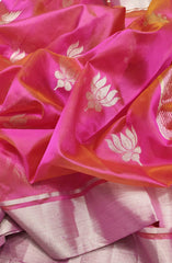 PINK LOTUS CHANDERI SAREE