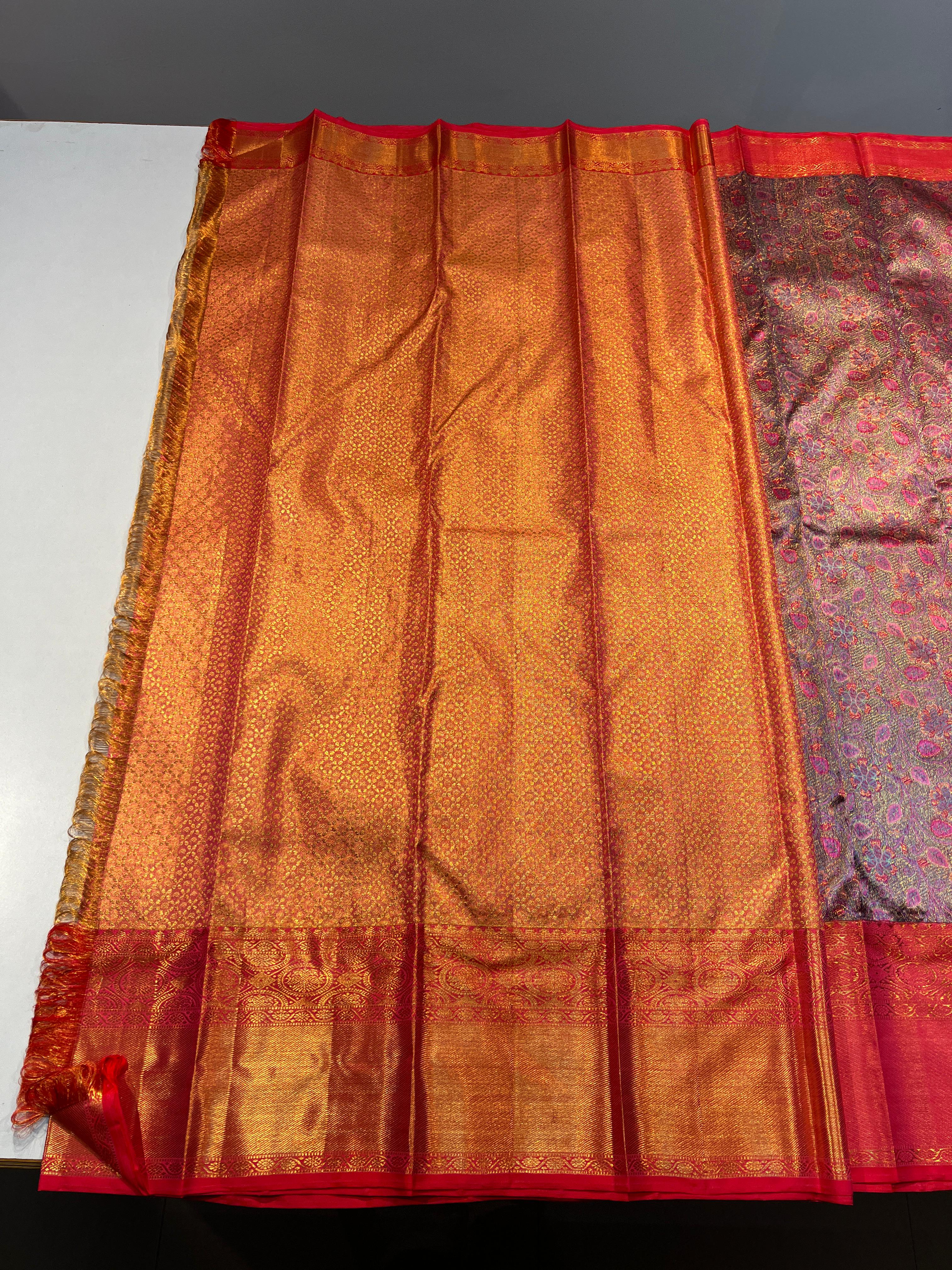 PINK TISSUE KANCHI SAREE