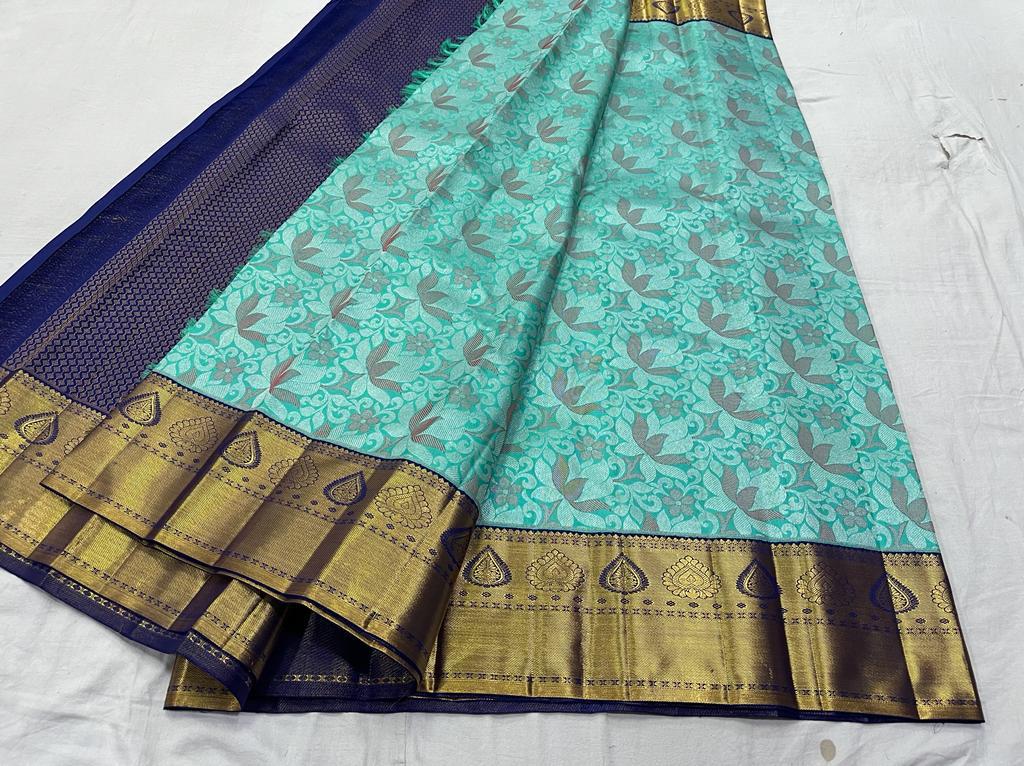 MINT BLUE / NAVY BLUE KANCHI SAREES