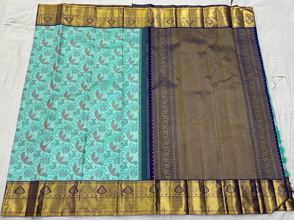 MINT BLUE / NAVY BLUE KANCHI SAREES