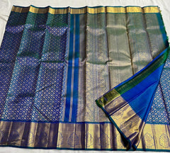 PEACOCK BLUE KANCHI SAREES