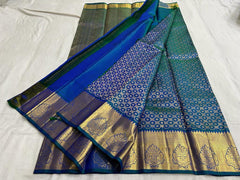 PEACOCK BLUE KANCHI SAREES