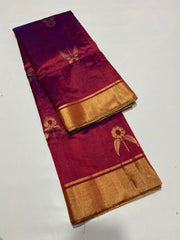 MAROON CHANDERI SAREE