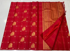 RED BORDERLESS SAREES