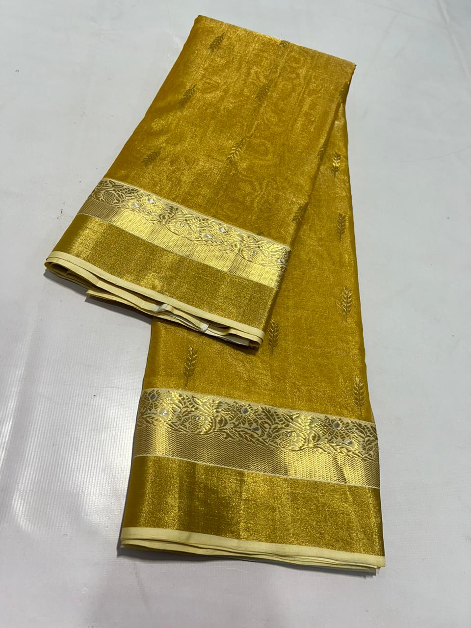 GOLD CHANDERI SAREE