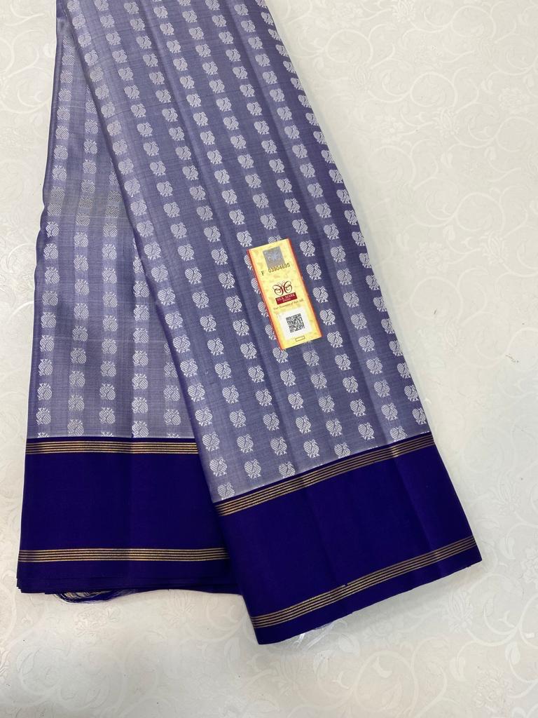 GREY BLUE KANCHI SAREES