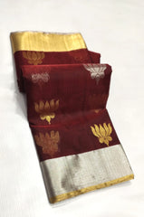 MAROON CHANDERI SAREE