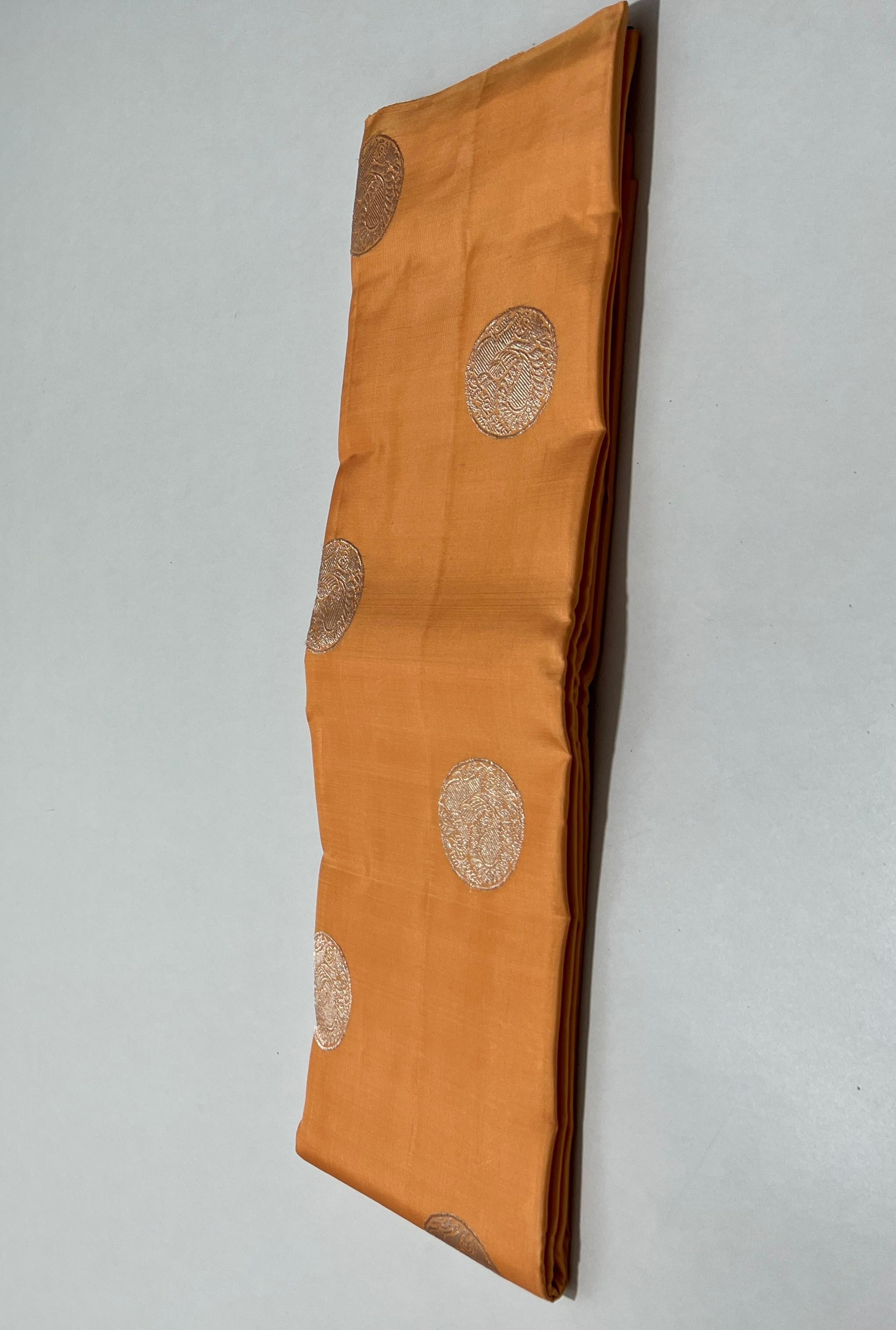 PEACH ORANGE BORDERLESS SAREES