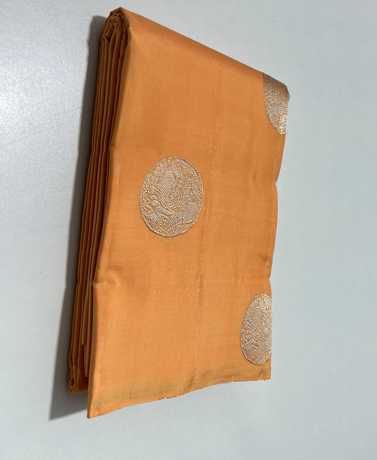 PEACH ORANGE BORDERLESS SAREES