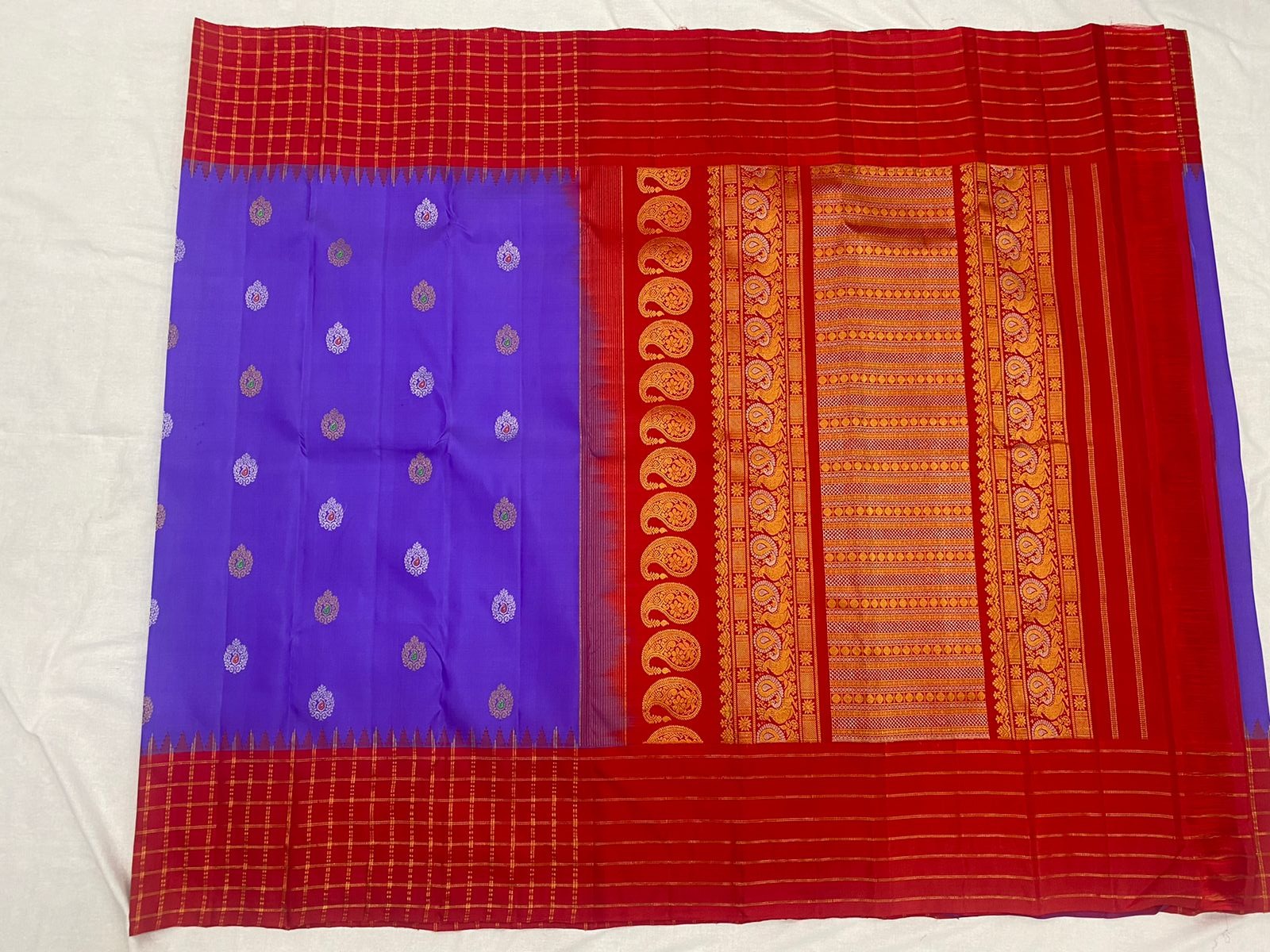 PURPLE / BLUE / RED KANCHI SAREES