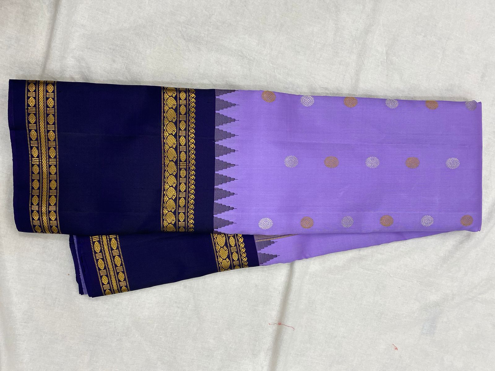 LAVENDER / NAVY BLUE KANCHI SAREES