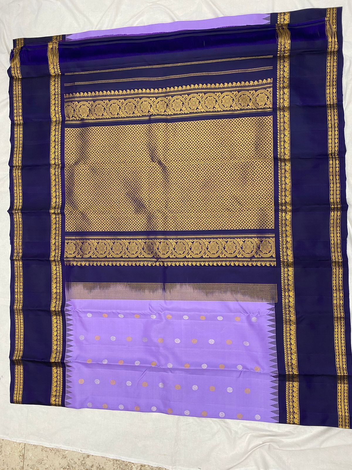 LAVENDER / NAVY BLUE KANCHI SAREES