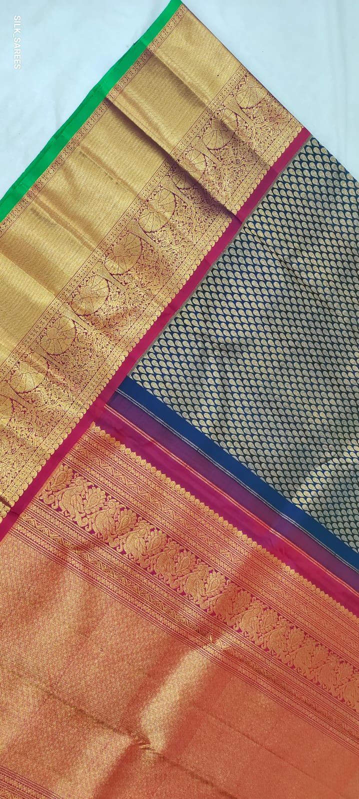 NAVY BLUE / PINK KANCHI SAREES