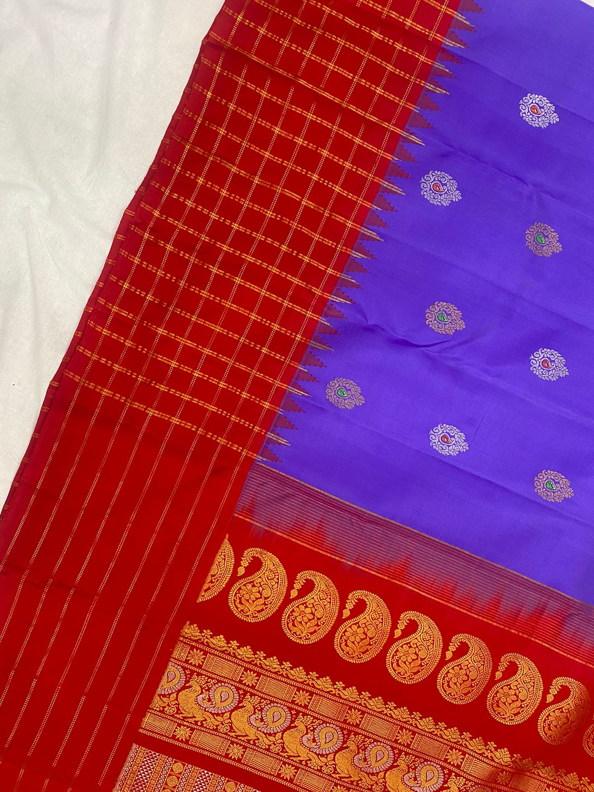 PURPLE / BLUE / RED KANCHI SAREES