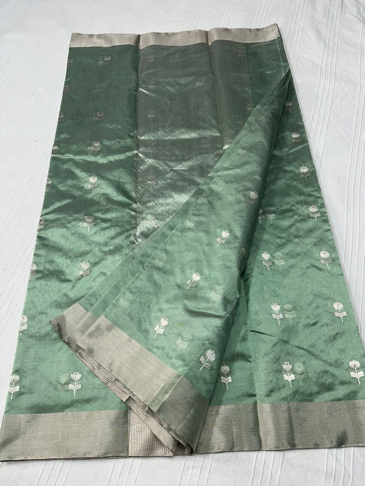 MINT CHANDERI SAREE