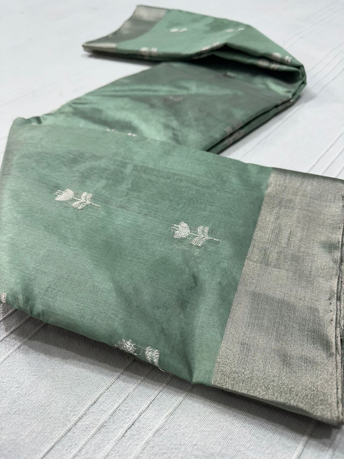 MINT CHANDERI SAREE