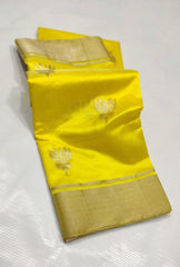 YELLOW CHANDERI SAREE