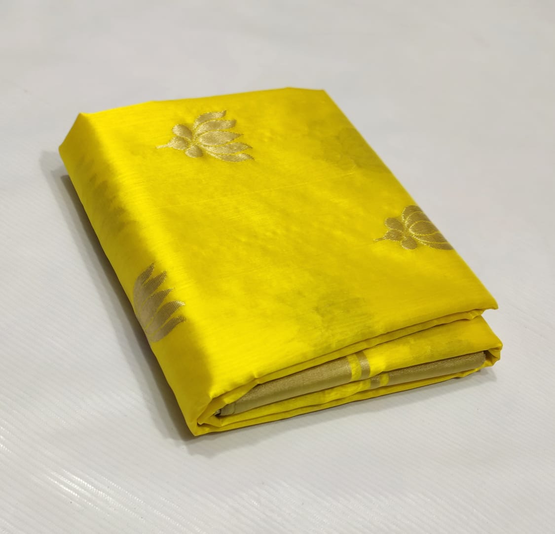 YELLOW CHANDERI SAREE