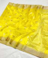 YELLOW CHANDERI SAREE