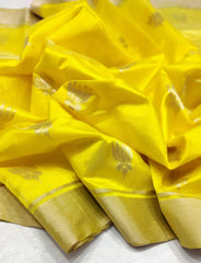 YELLOW CHANDERI SAREE