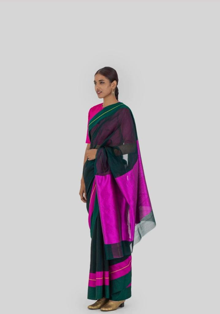 PEACOCK CHANDERI SAREE