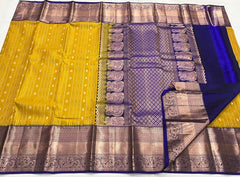 YELLOW / BLUE KANCHI SAREE