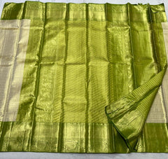 GOLD / GREEN KANCHI SILK SAREE