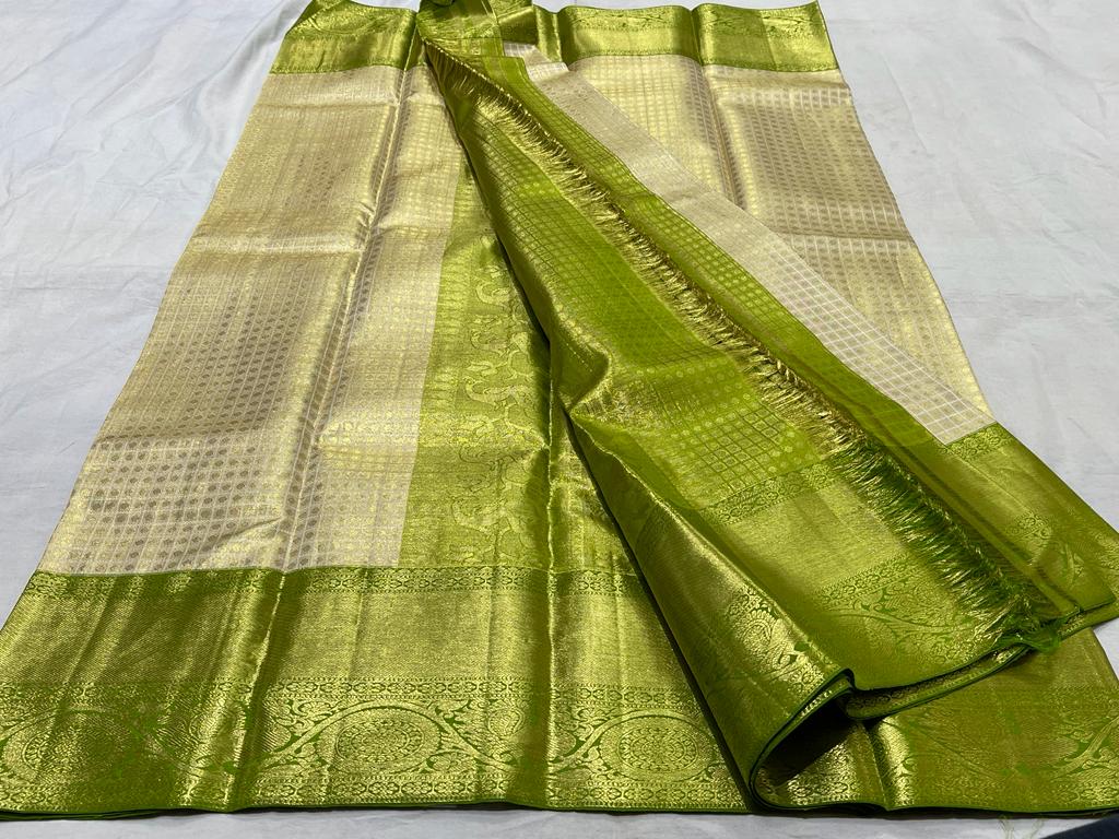 GOLD / GREEN KANCHI SILK SAREE