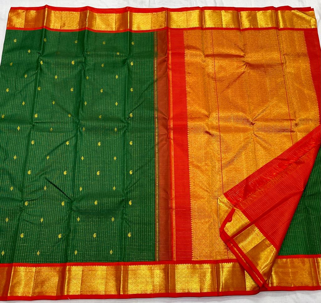 GREEN / RED KANCHI SAREES