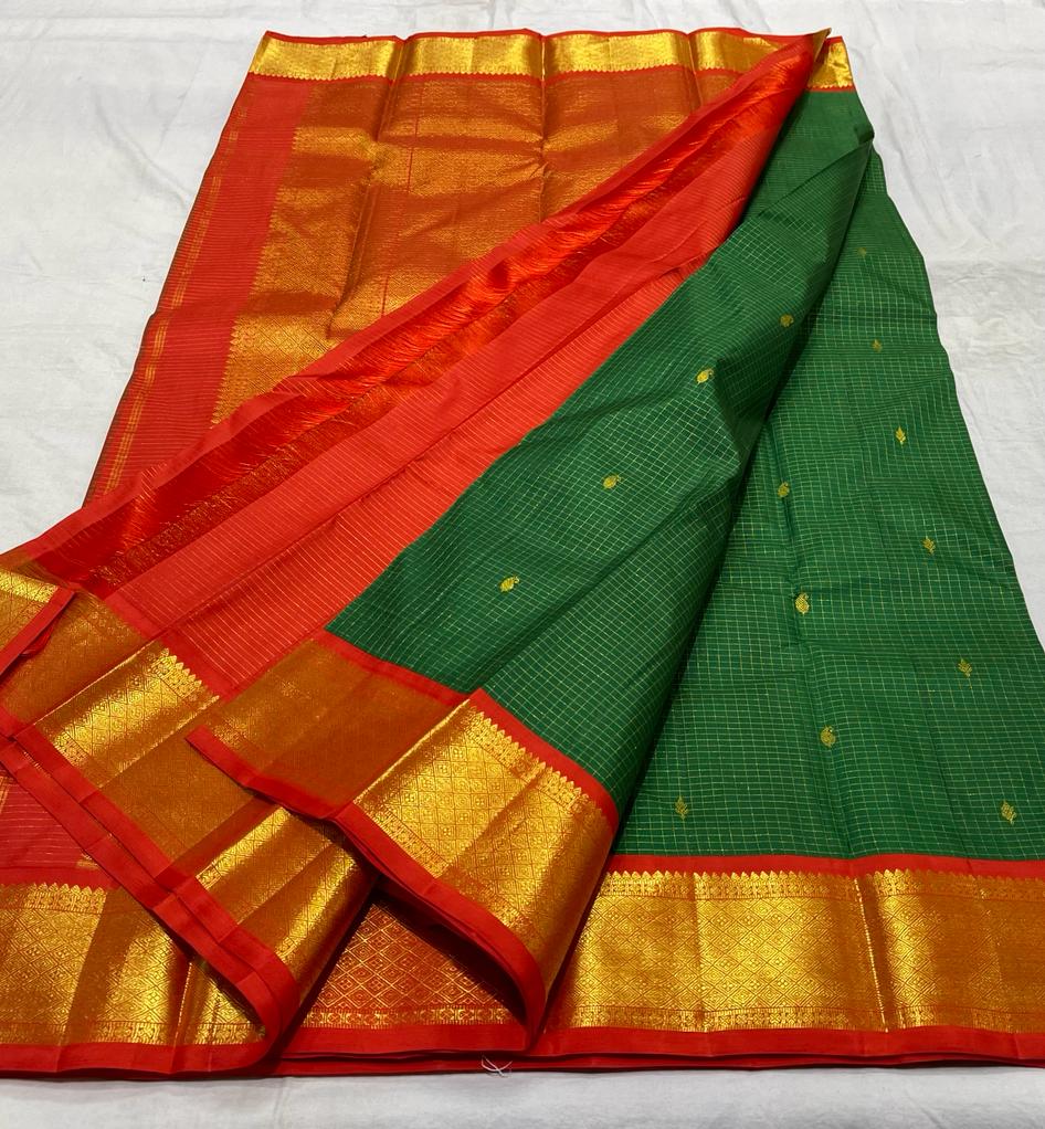 GREEN / RED KANCHI SAREES