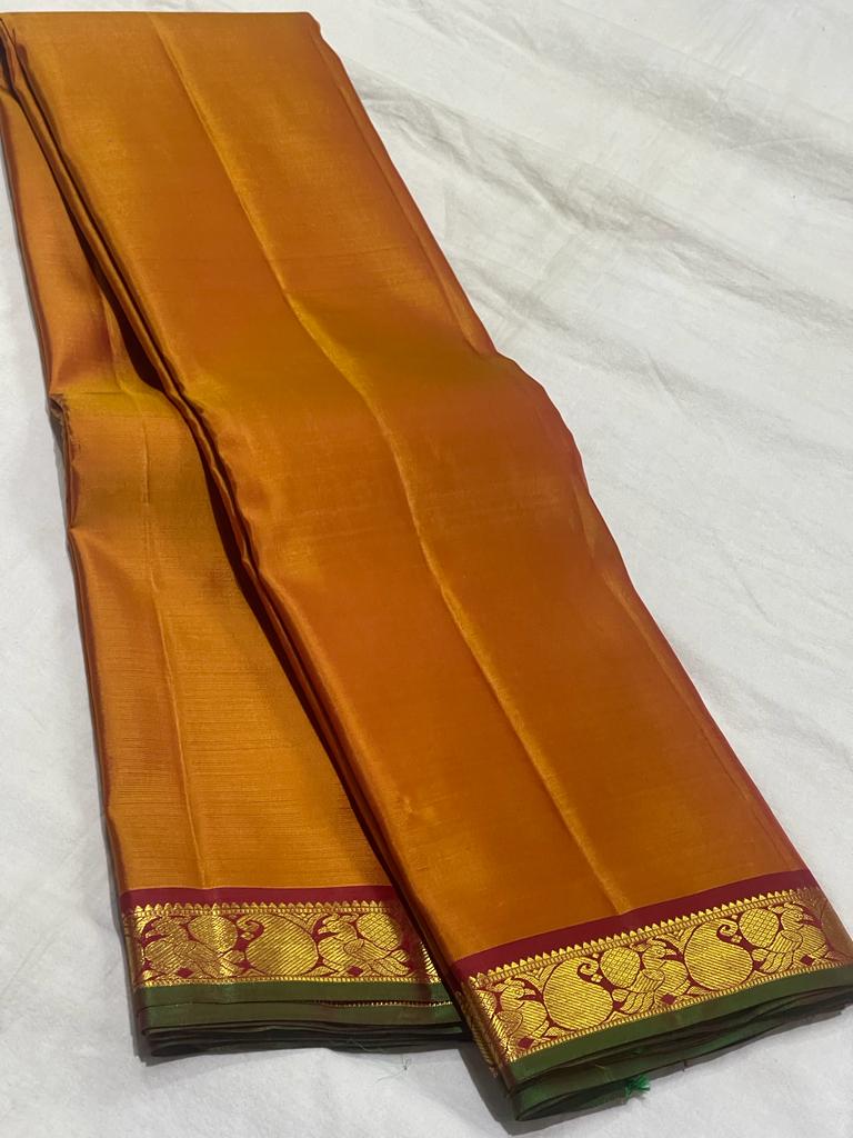 MUSTARD SIMPLE SILK  SAREES