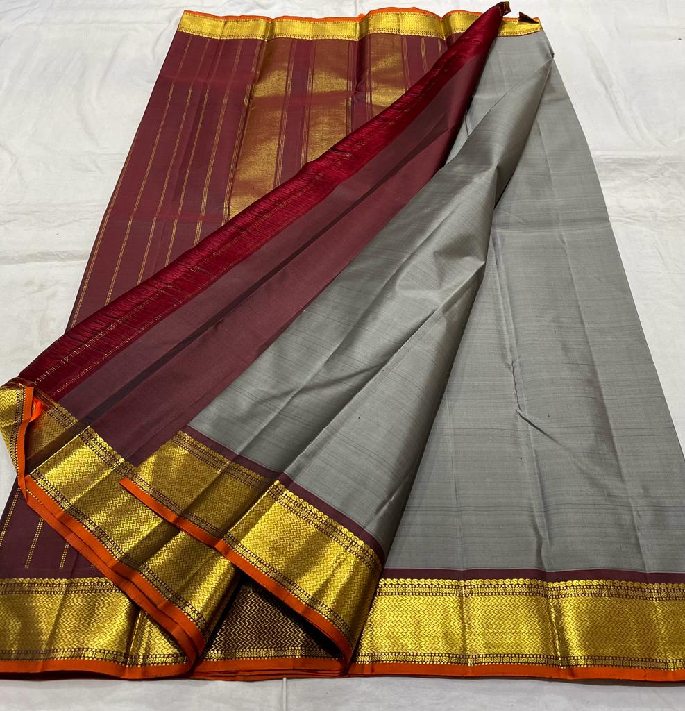 GREY SIMPLE SILK  SAREES